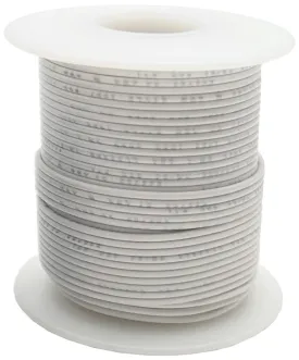100 Feet White 24 Gauge Stranded Hook-Up Wire, Tinned Copper, PVC Insulation (Shade May Vary), 300 Volts