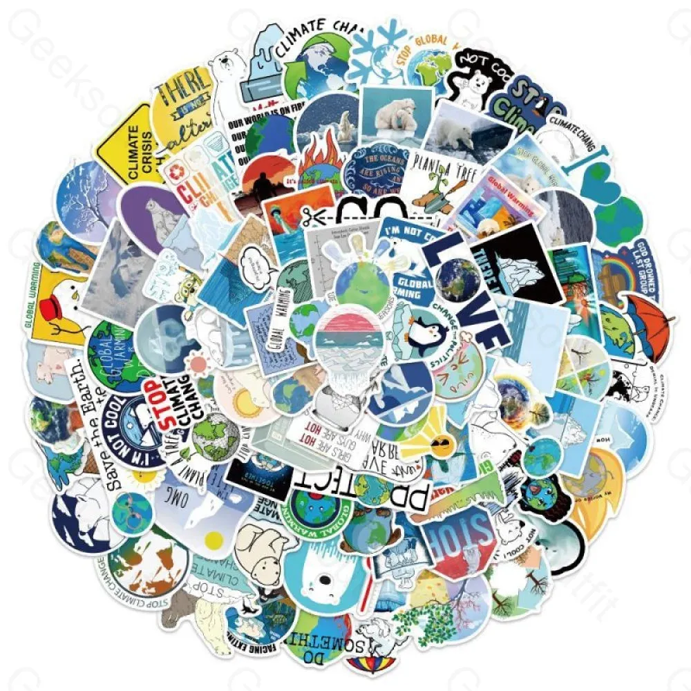 100 Global Climate  Doodles Stickers