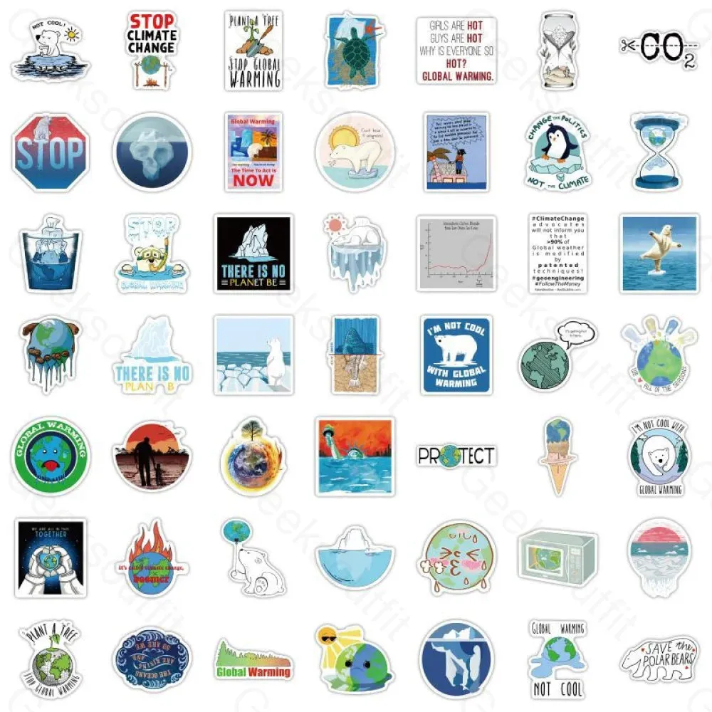 100 Global Climate  Doodles Stickers