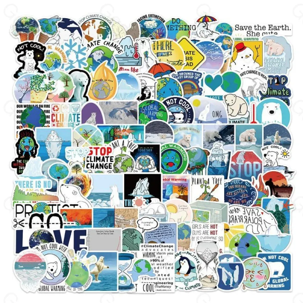 100 Global Climate  Doodles Stickers
