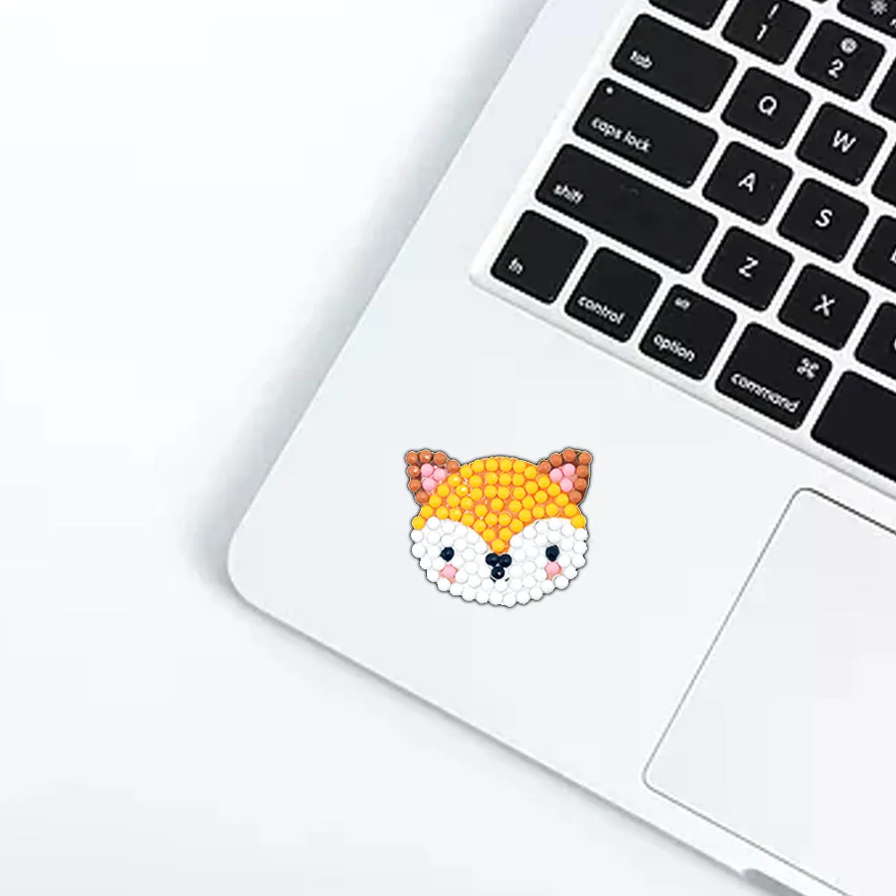 12pcs DIY Painting Kit Color Animal Head Self-adhesive Rhinestone Sticker