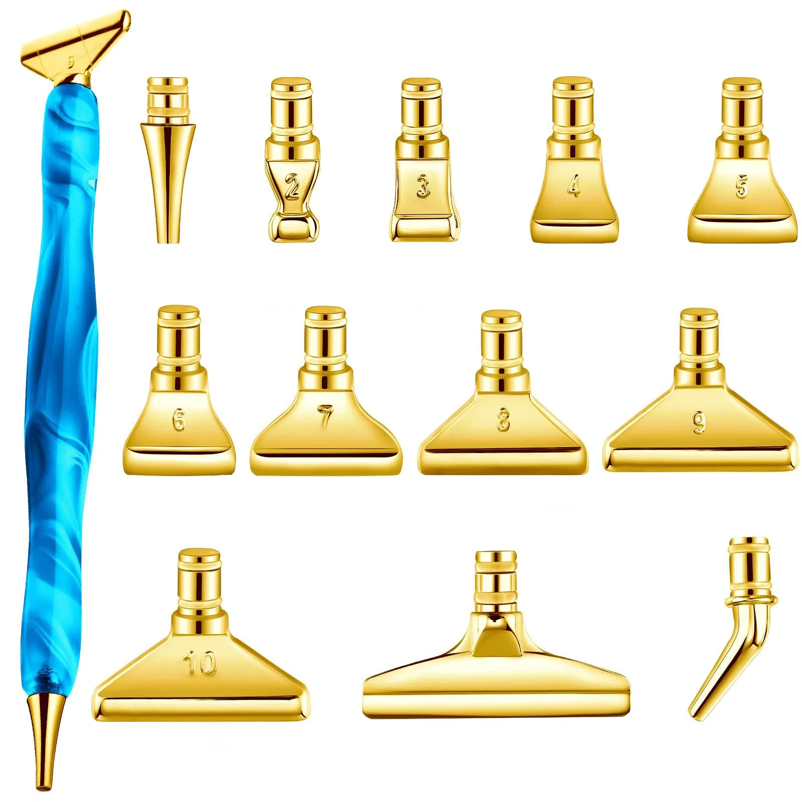 13x Metal 5D Resin Diamond Painting Pen Nibs Set DIY Craft Point Drill Pens