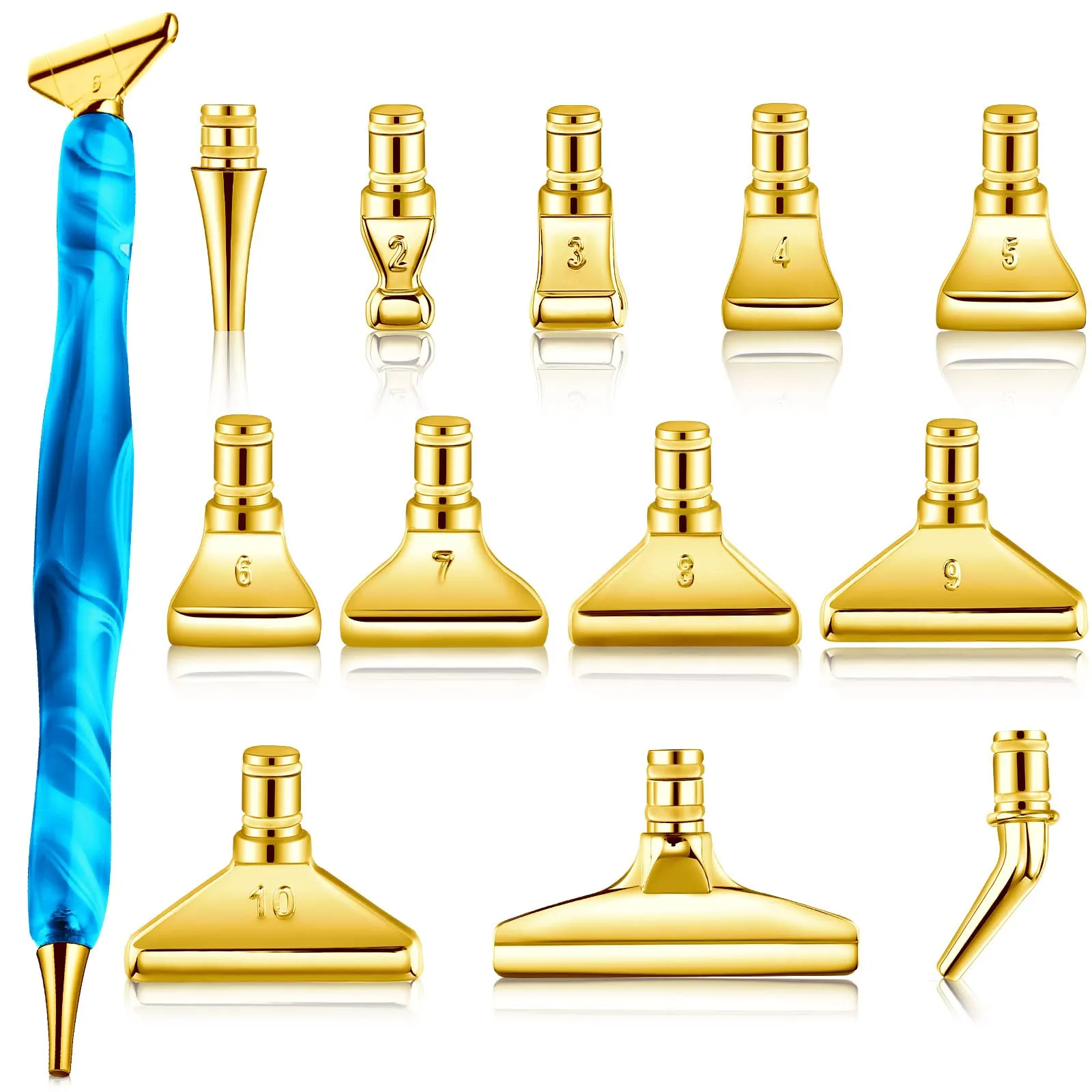 13x Metal 5D Resin Diamond Painting Pen Nibs Set DIY Craft Point Drill Pens