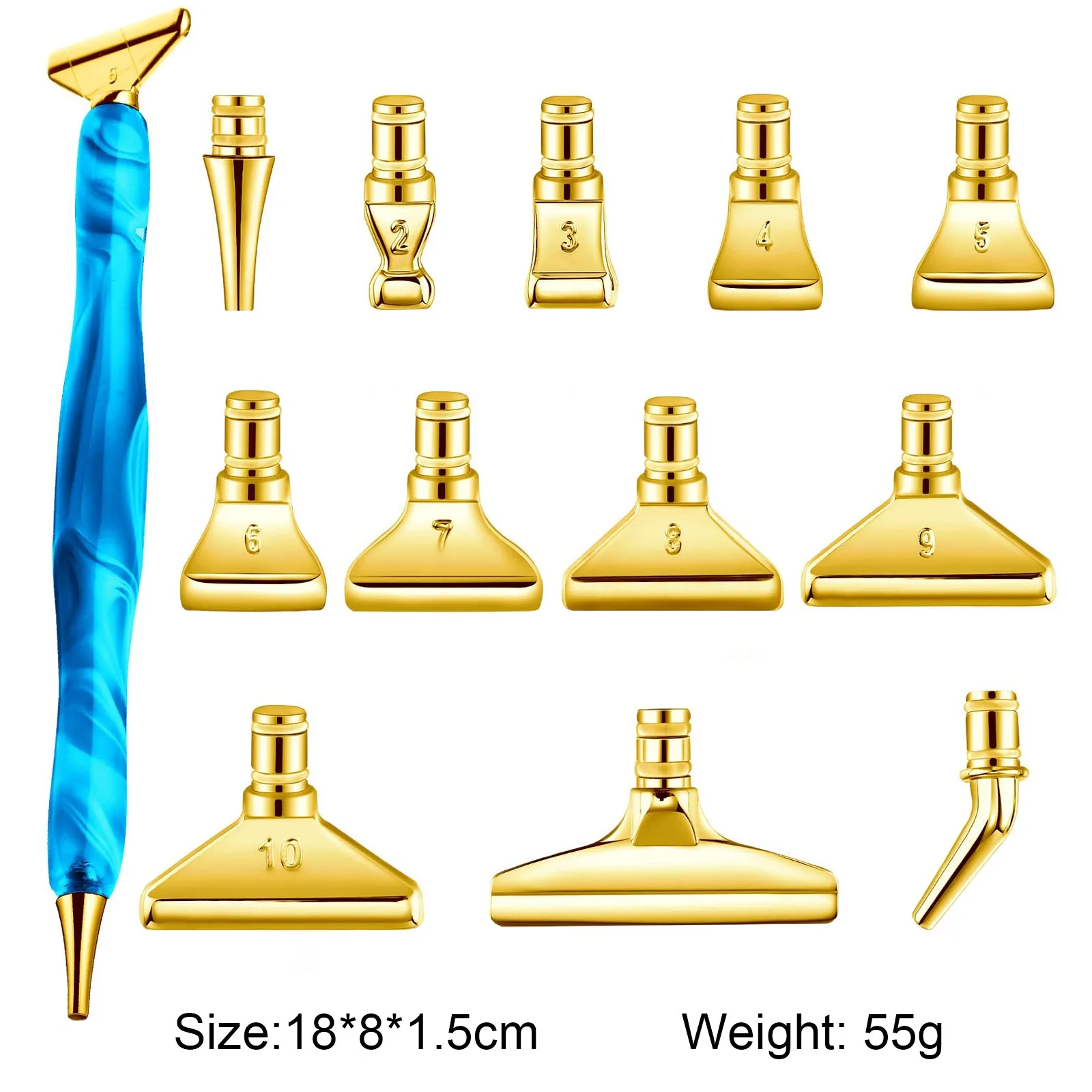 13x Metal 5D Resin Diamond Painting Pen Nibs Set DIY Craft Point Drill Pens