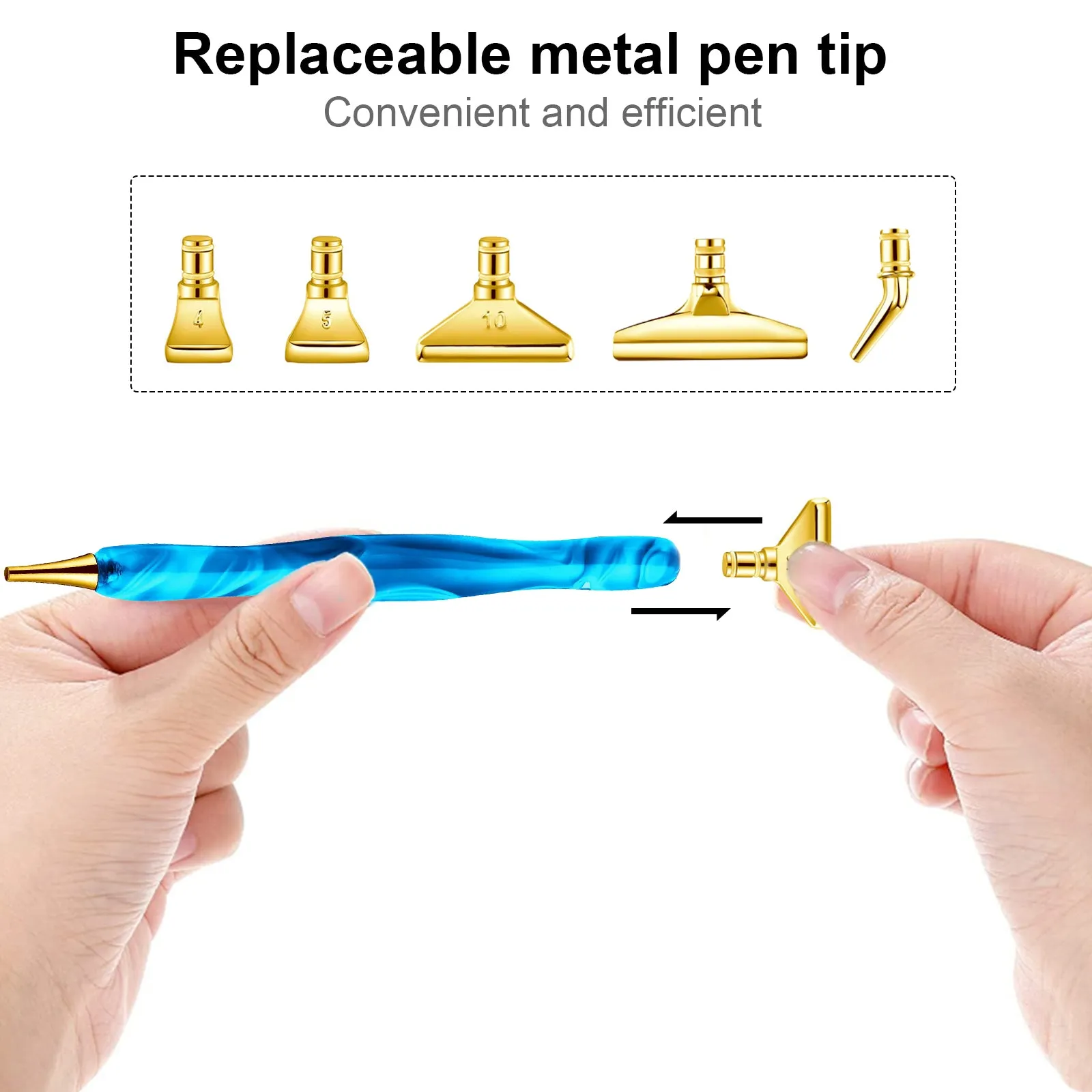 13x Metal 5D Resin Diamond Painting Pen Nibs Set DIY Craft Point Drill Pens