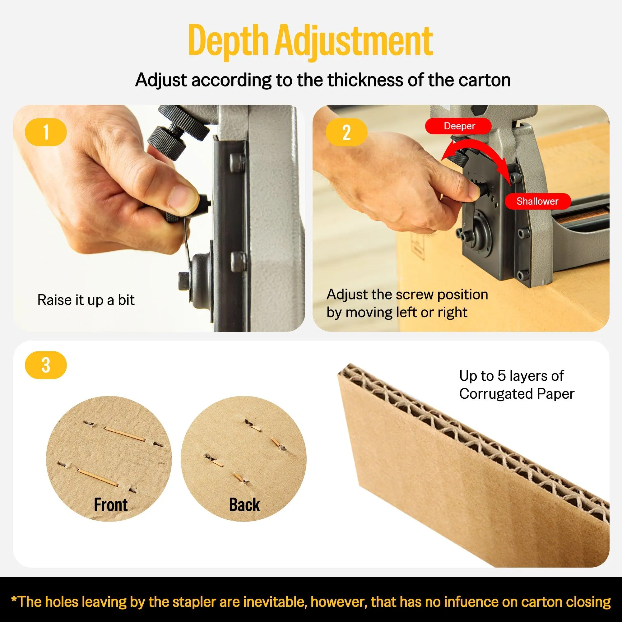 16 Gauge 1-3/8'' Crown 3/4'' Leg Length Manual Carton Closing Stapler - Model HB3518