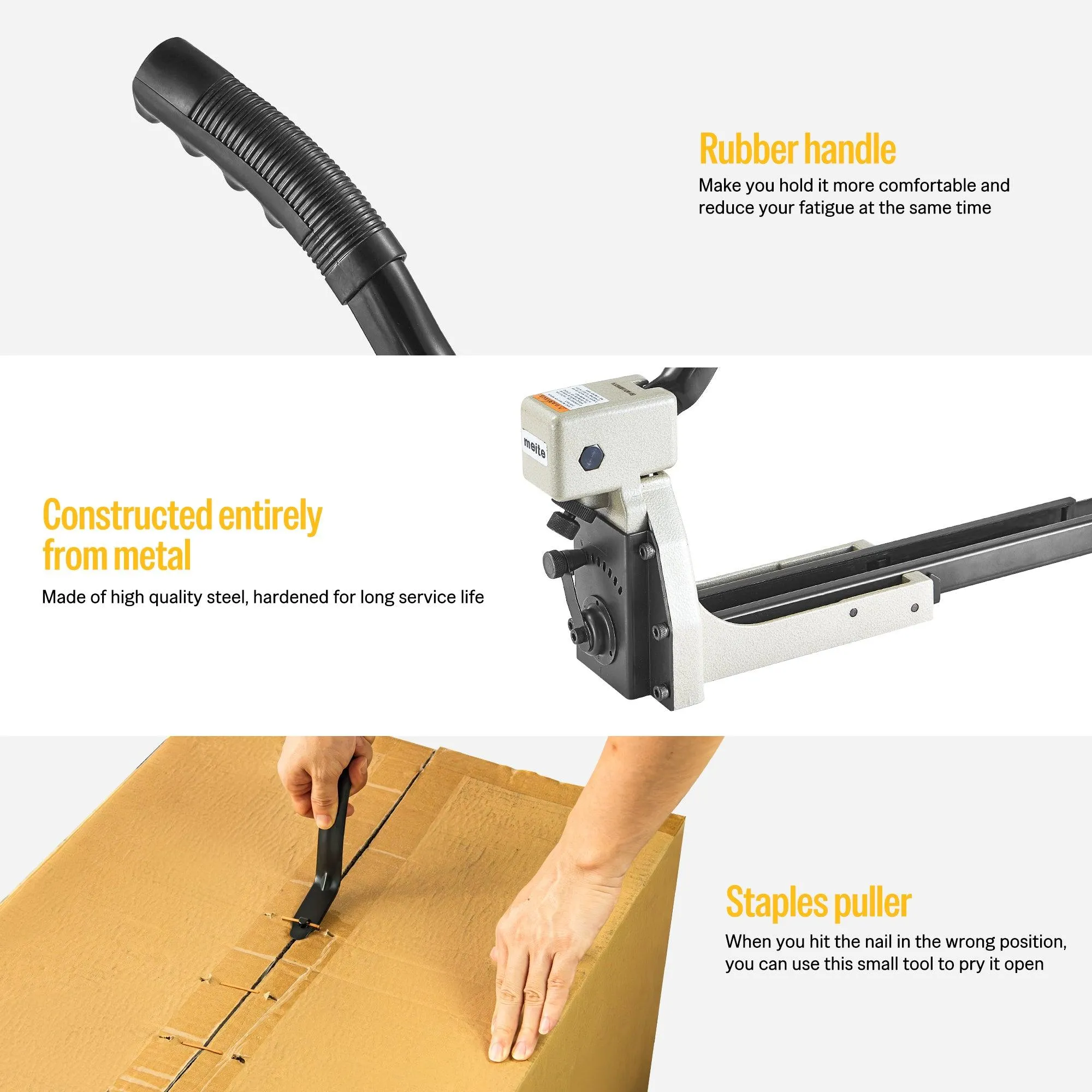 16 Gauge 1-3/8'' Crown 3/4'' Leg Length Manual Carton Closing Stapler - Model HB3518