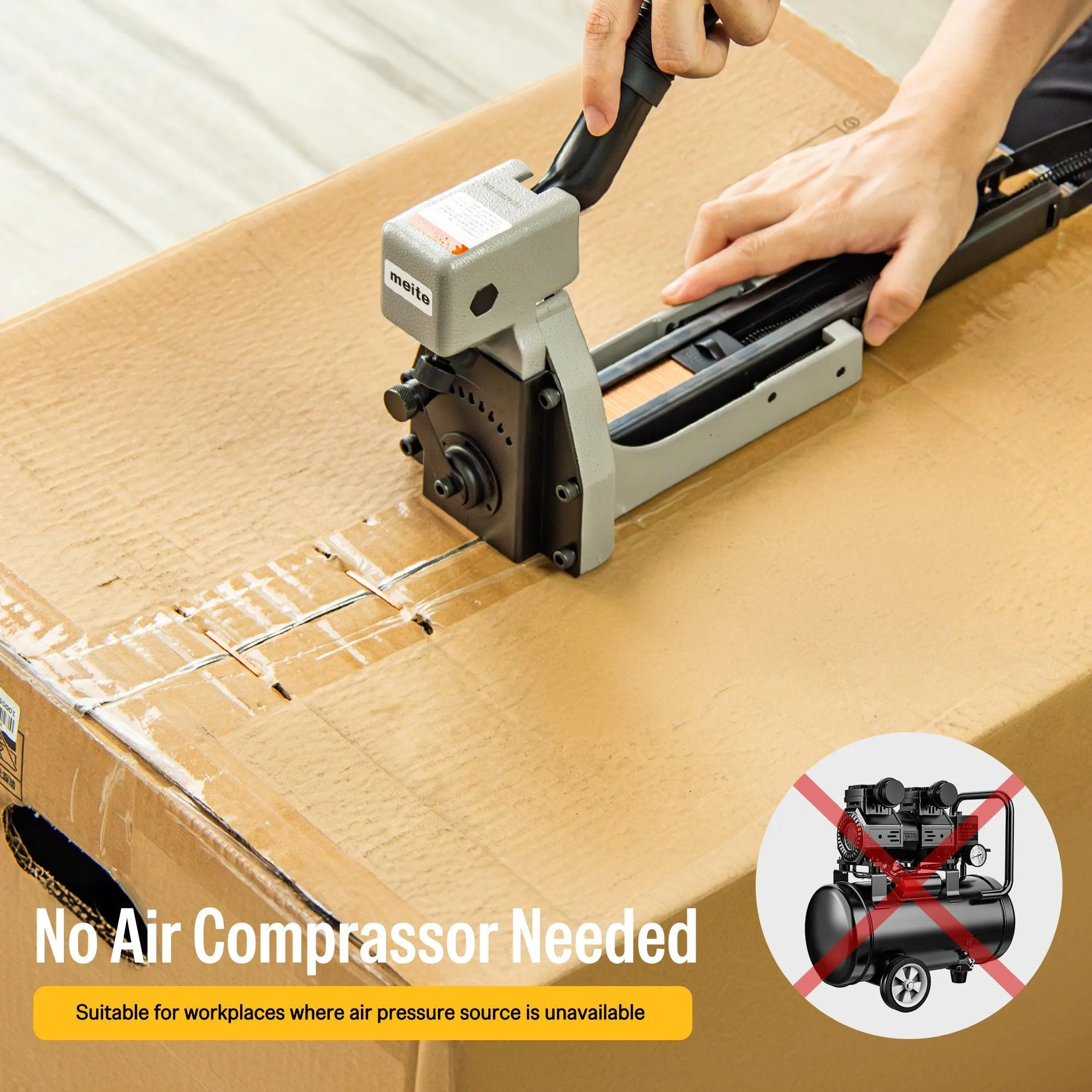 16 Gauge 1-3/8'' Crown 3/4'' Leg Length Manual Carton Closing Stapler - Model HB3518