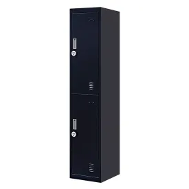 2-Door Vertical Locker for Office Gym Shed School Home Storage