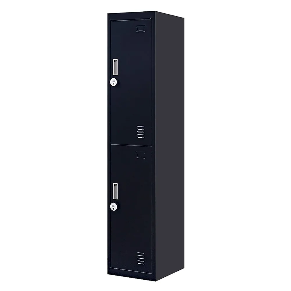2-Door Vertical Locker for Office Gym Shed School Home Storage