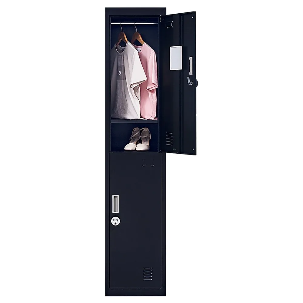 2-Door Vertical Locker for Office Gym Shed School Home Storage