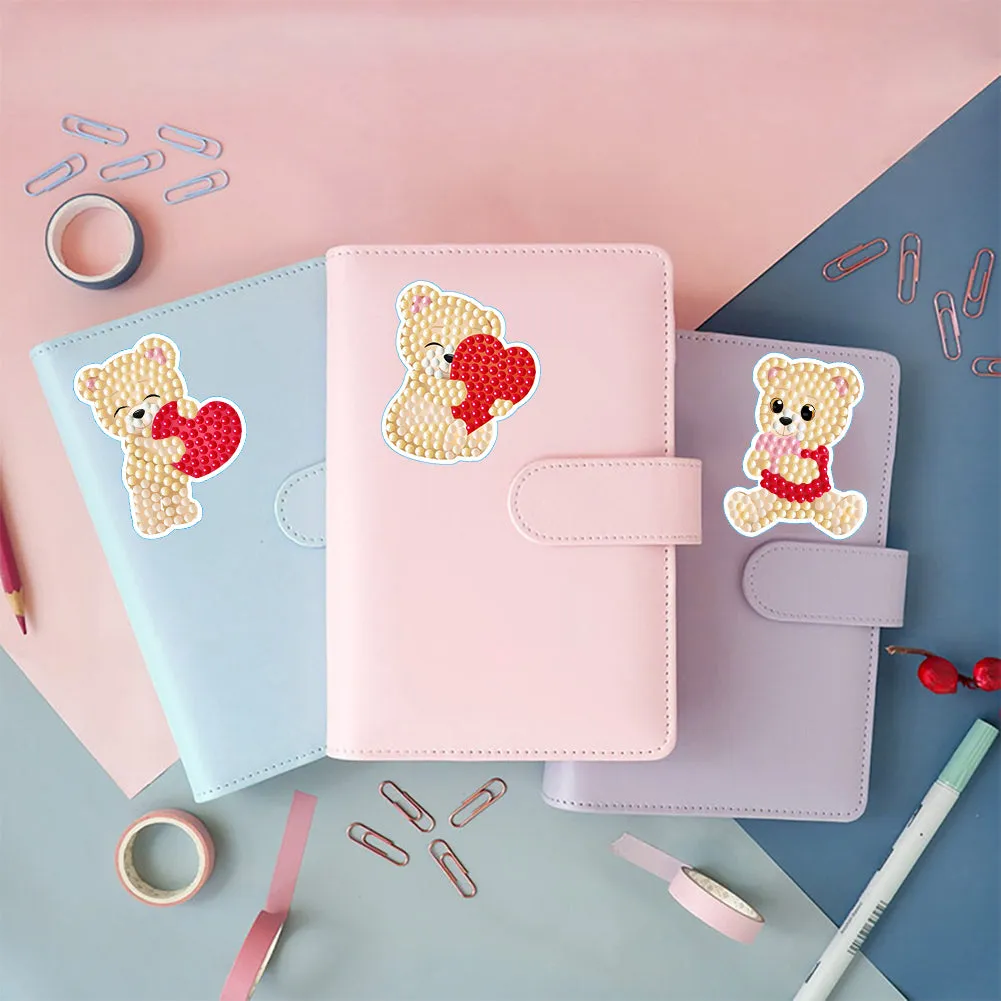 2 Sheets Diamonds Painting Sticker Crafts DIY Art Cartoon Paster Home Decoration