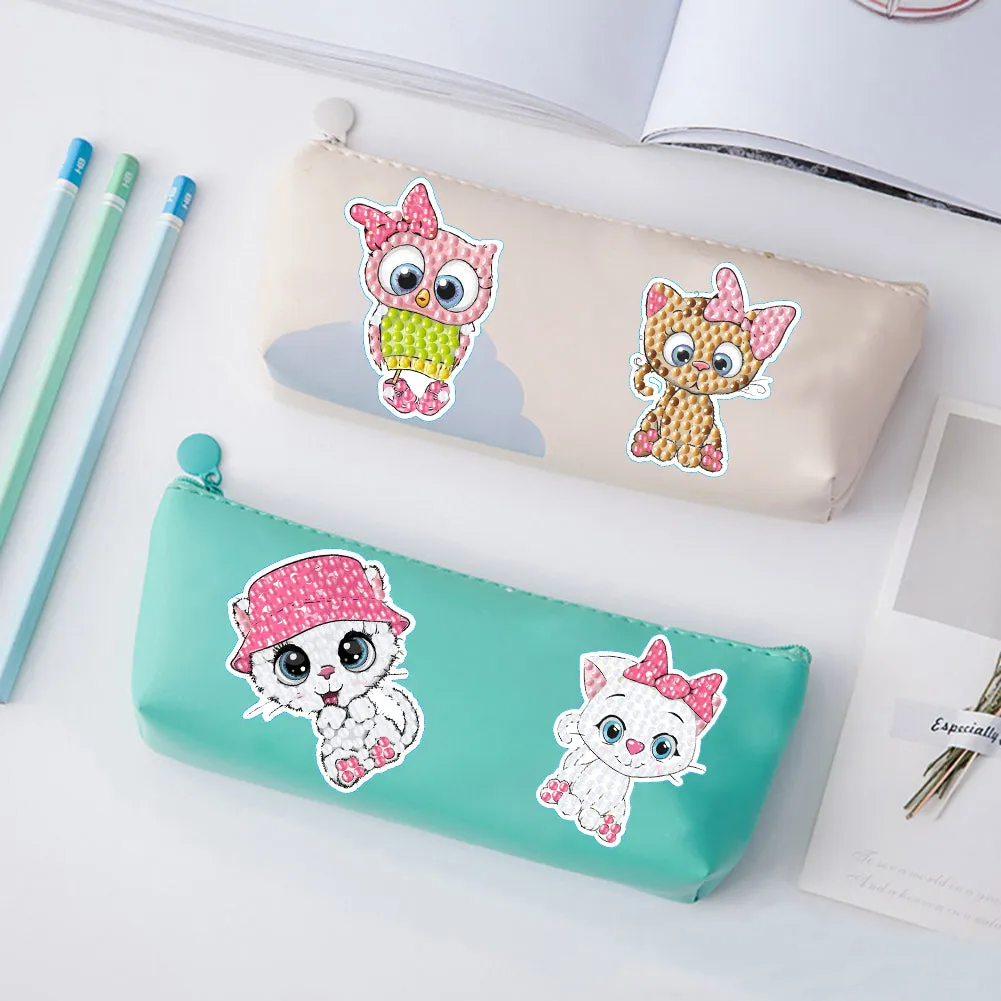 2pcs Diamond Mosaic Sticker Art Crafts Animal DIY Cartoon Stickers Children Gift