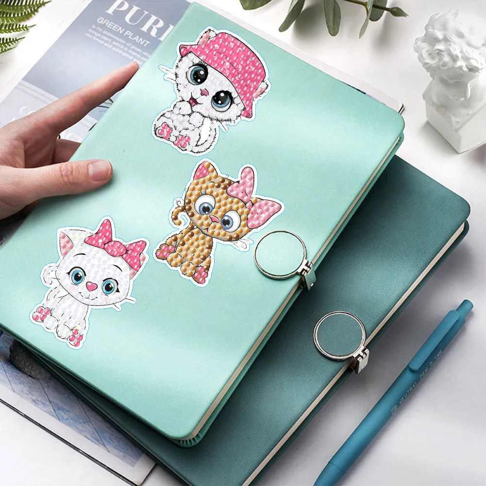 2pcs Diamond Mosaic Sticker Art Crafts Animal DIY Cartoon Stickers Children Gift