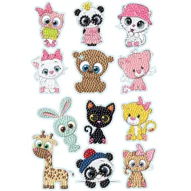 2pcs Diamond Mosaic Sticker Art Crafts Animal DIY Cartoon Stickers Children Gift