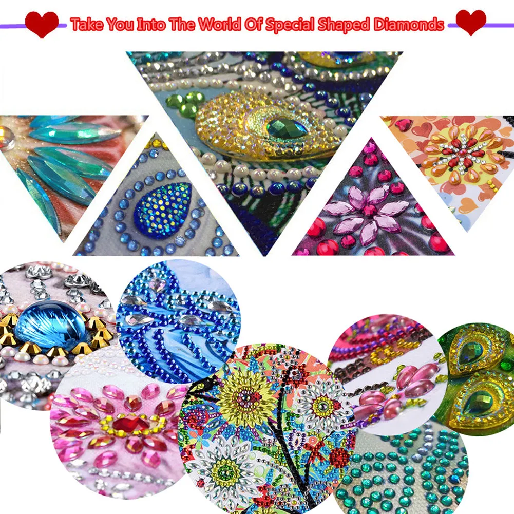 2pcs Gem Sticker Cartoon Animal DIY Paint by Numbers for Kids Adult Gift Rewards