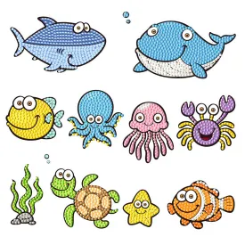 2pcs Gem Sticker Cartoon Animal DIY Paint by Numbers for Kids Adult Gift Rewards