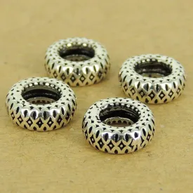 4 Pcs 925 Sterling Silver Spacers Vintage DIY Jewelry Making WSP535X4 Wholesale: See Discount Coupons in Item Details