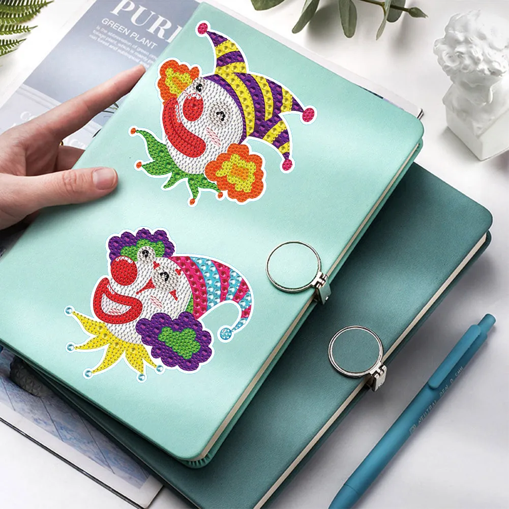4pcs Diamond Mosaic Sticker Art Crafts Clown DIY for Kids Beginner Children Gift