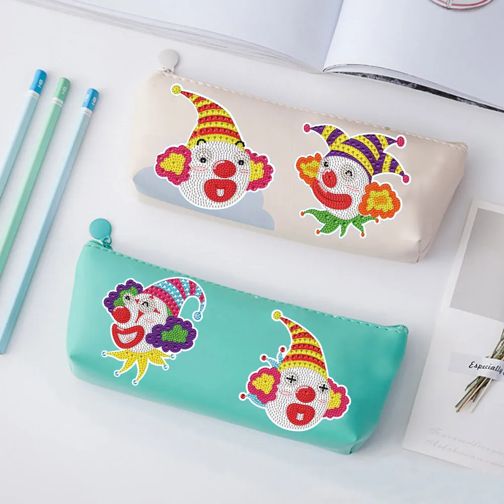 4pcs Diamond Mosaic Sticker Art Crafts Clown DIY for Kids Beginner Children Gift