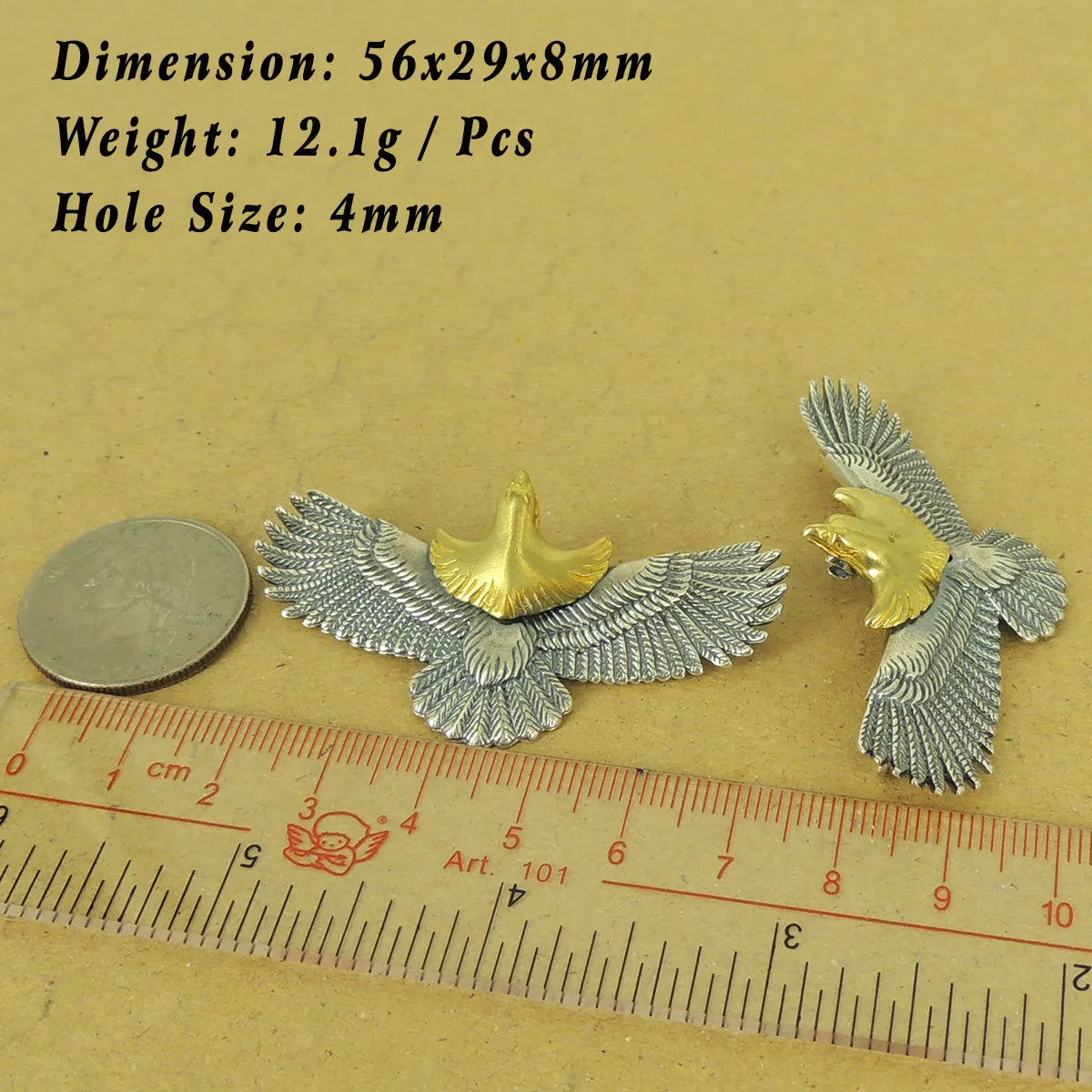 925 Stamp Sterling Silver Brass Eagle Head Charm Vintage DIY Jewelry Making WSP528 Wholesale: See Discount Coupons in Item Details
