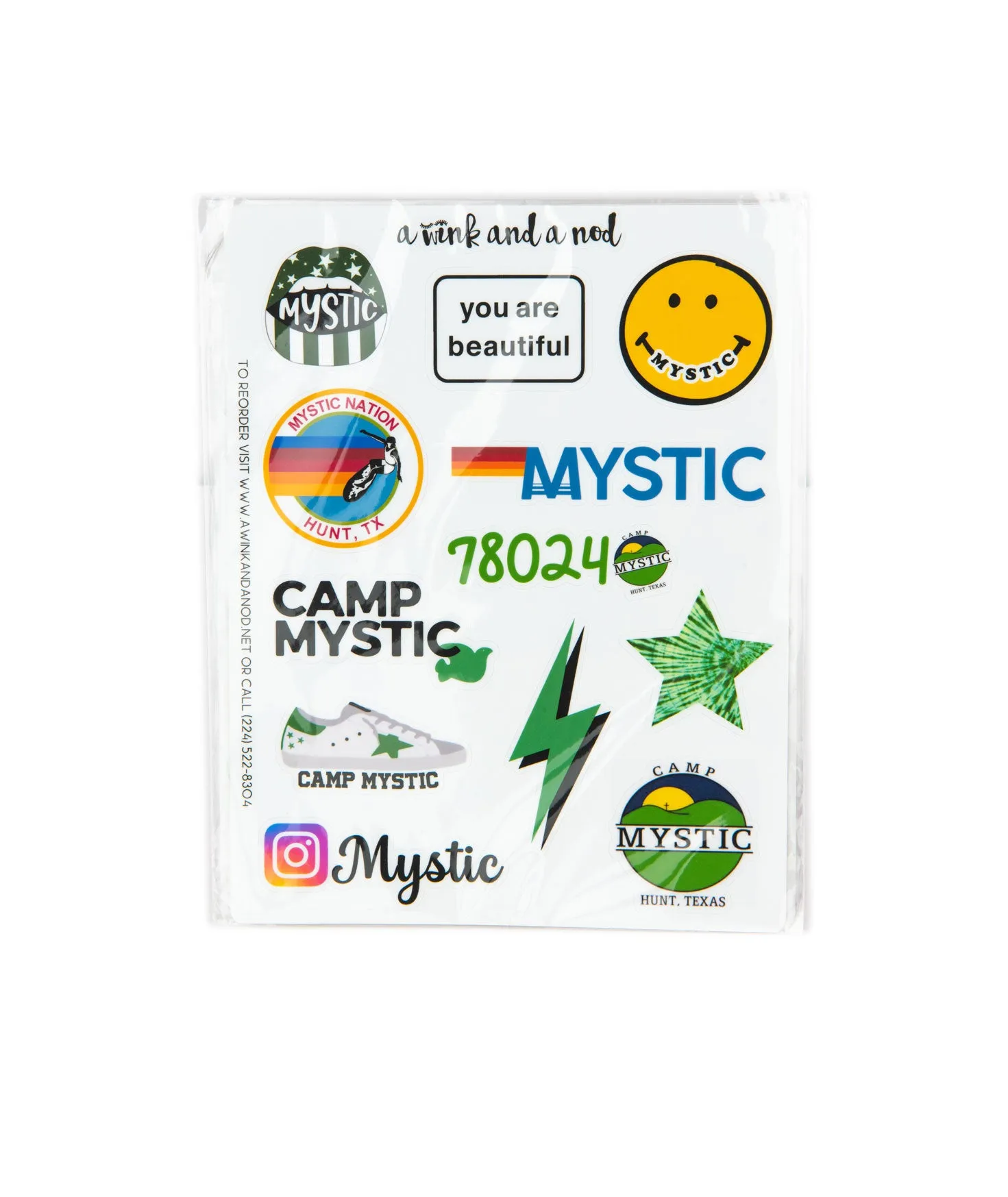 A Wink and a Nod Vinyl Sticker Set of 12