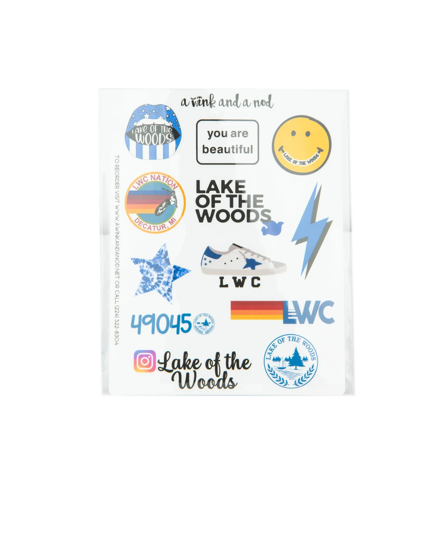 A Wink and a Nod Vinyl Sticker Set of 12