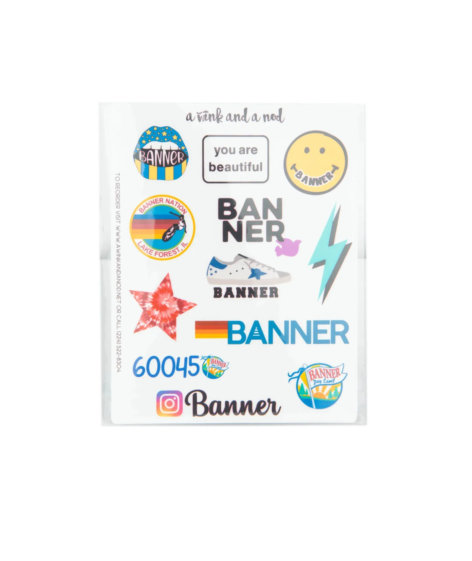 A Wink and a Nod Vinyl Sticker Set of 12