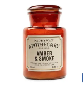 Apothecary Candle Amber & Smoke Glass Candle