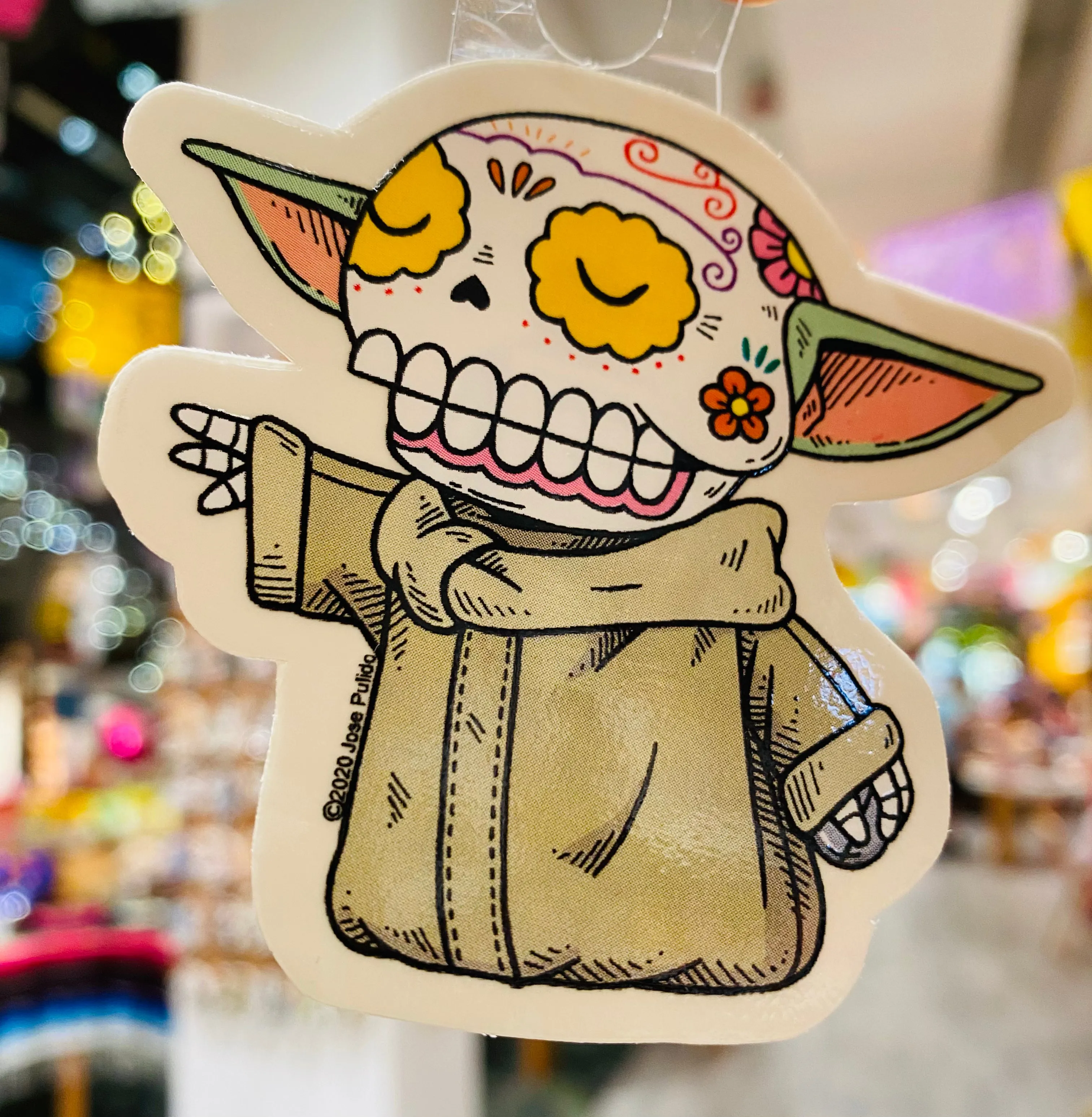 Baby Yoda Skeleton Sticker