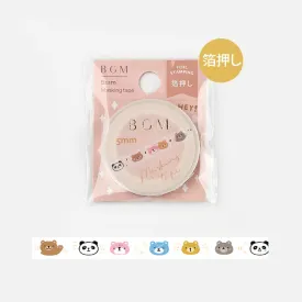 Bear & Panda Bear Slim Washi Tape BGM