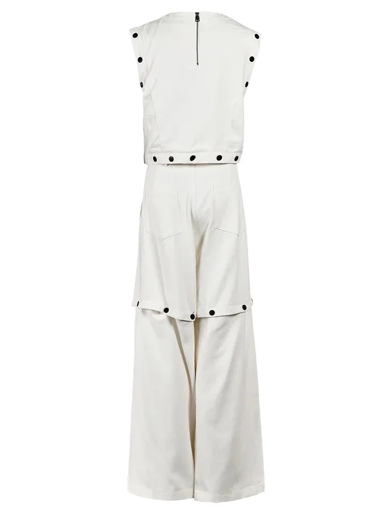 Black Button Pant Set