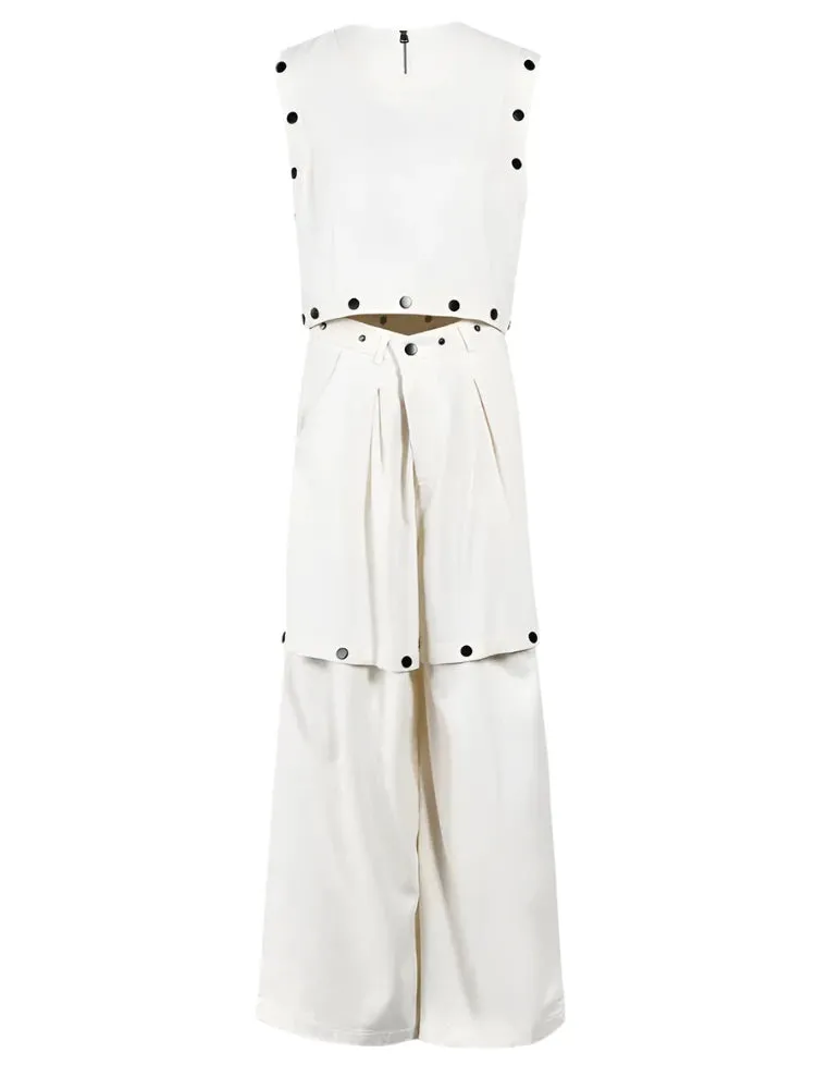 Black Button Pant Set