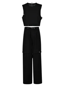 Black Button Pant Set