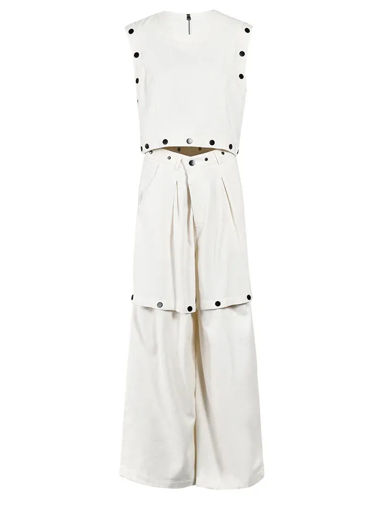 Black Button Pant Set