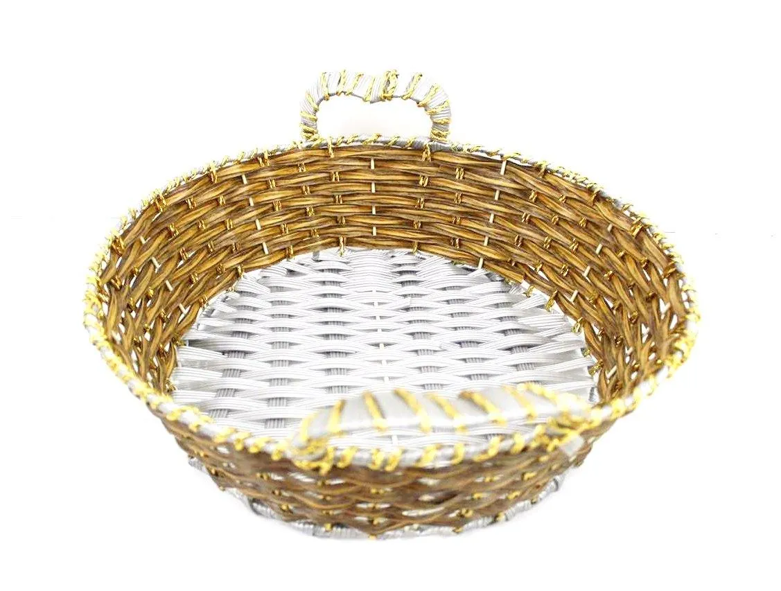 Braided Wedding Gifts or Hamper Packing Big Round Basket with Side Holders