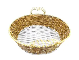 Braided Wedding Gifts or Hamper Packing Big Round Basket with Side Holders