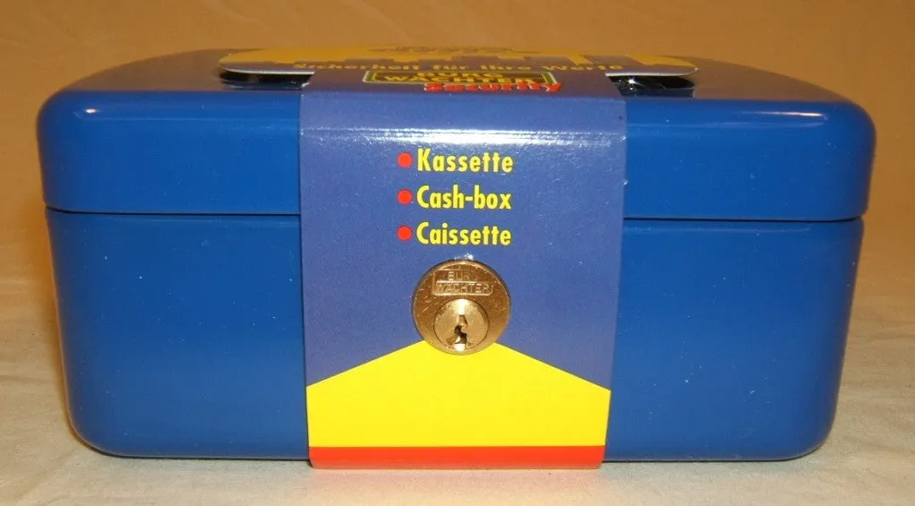 Burg Wachter Cash Box 7-in x 5 1/4-in x 3-in German Made 2167BL Office Steel -- New