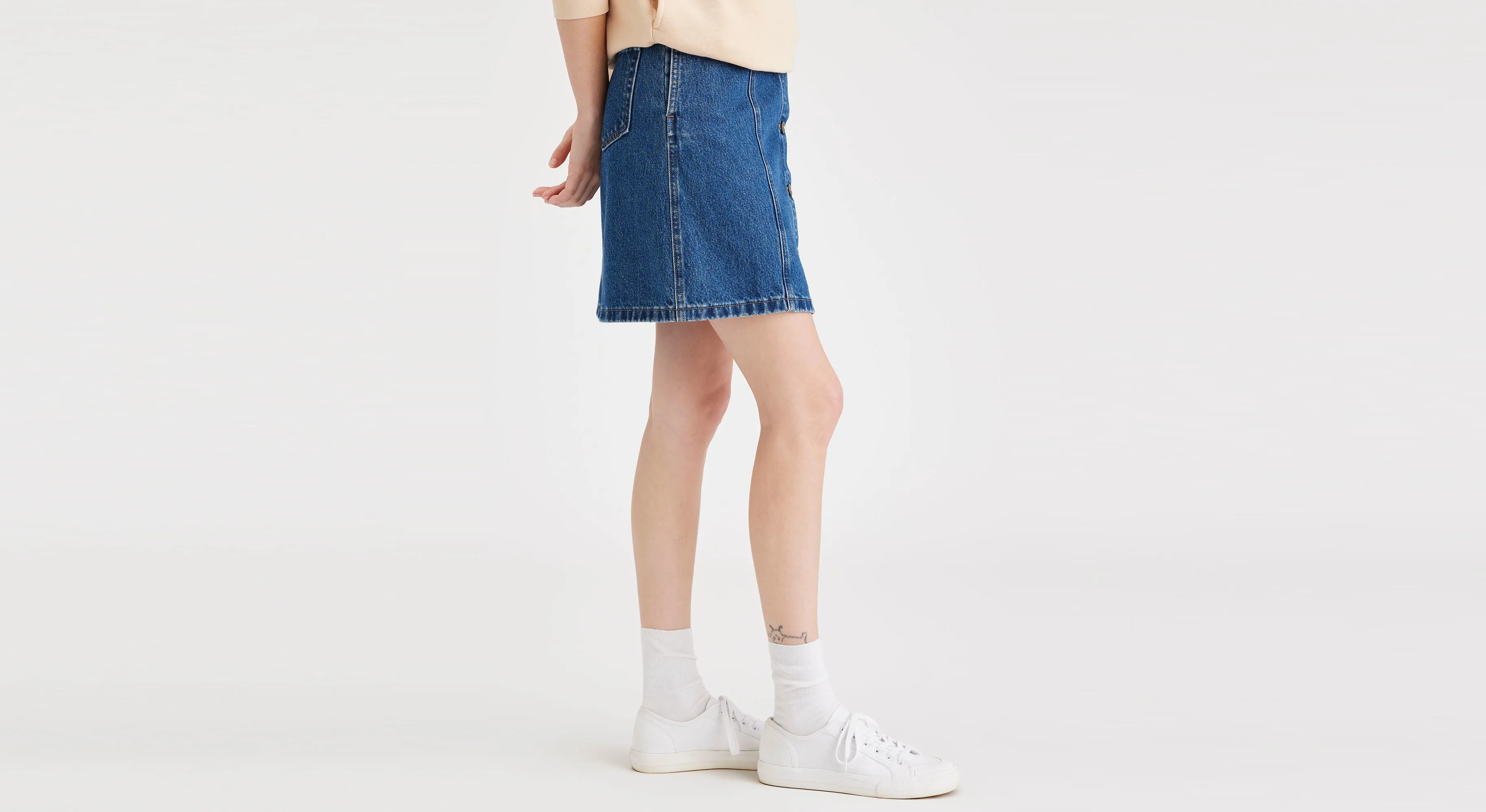 Button Front Mini Skirt