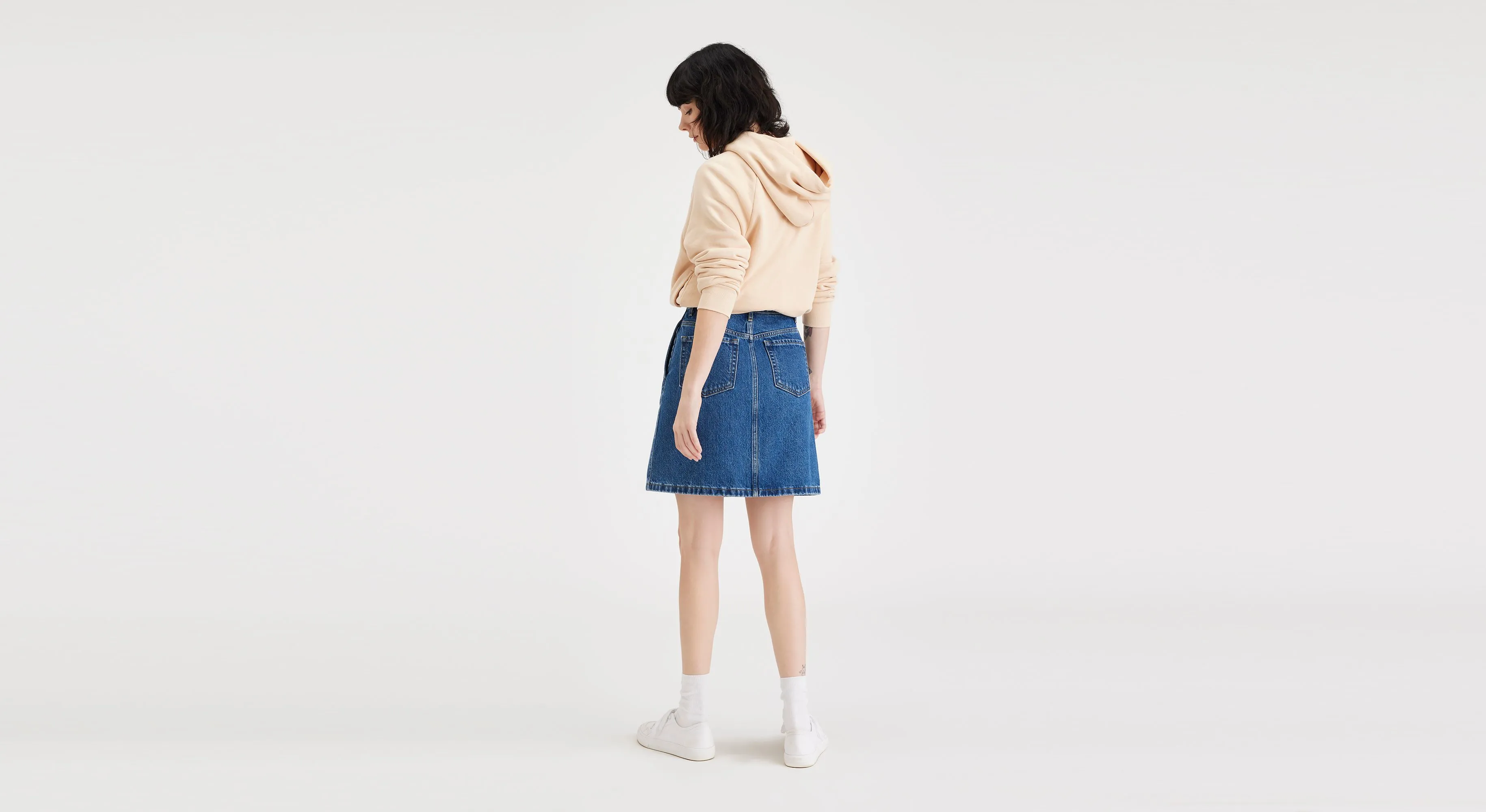 Button Front Mini Skirt
