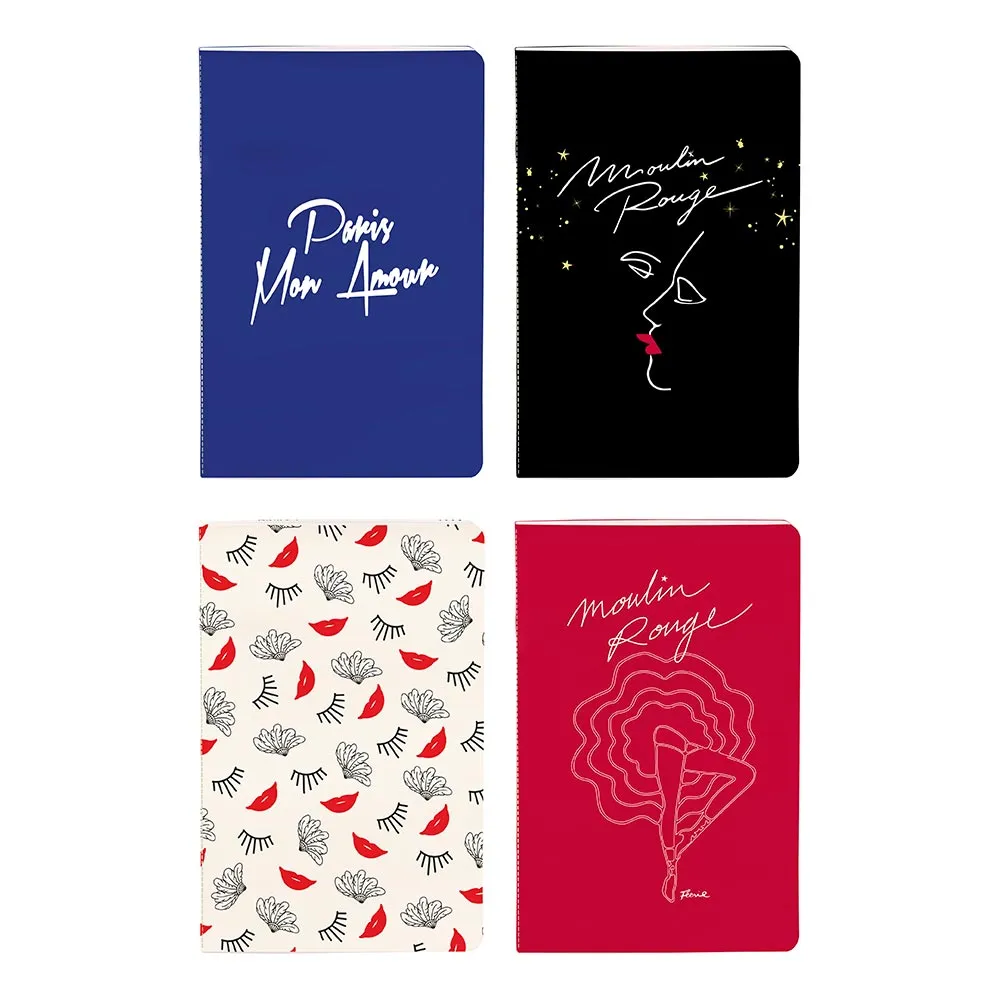 Clairefontaine Moulin Rouge Stapled Notebook Sewn On Spine 11x17cm