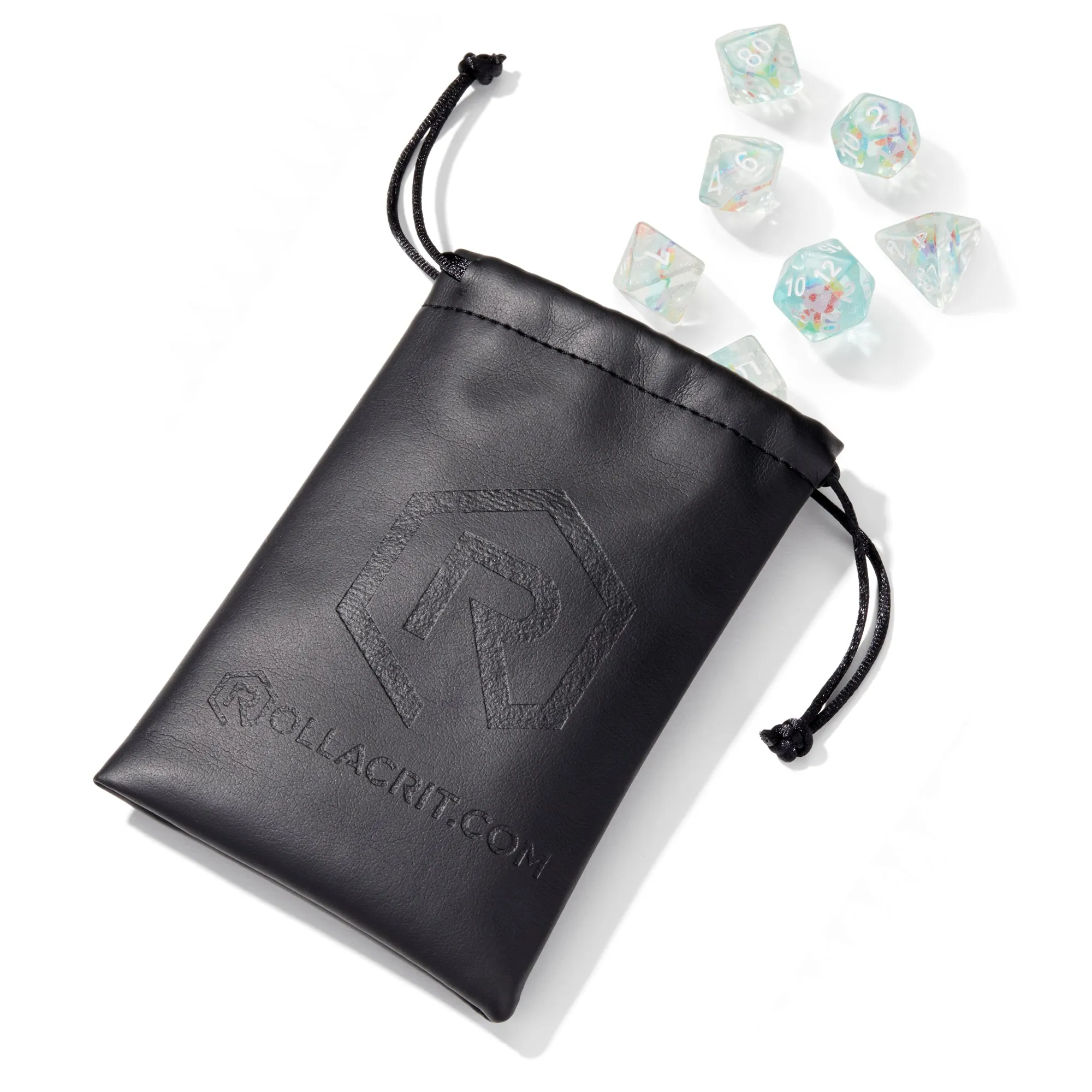 Clear Color Wheel Fragment Filled Resin 7pc Dice Set