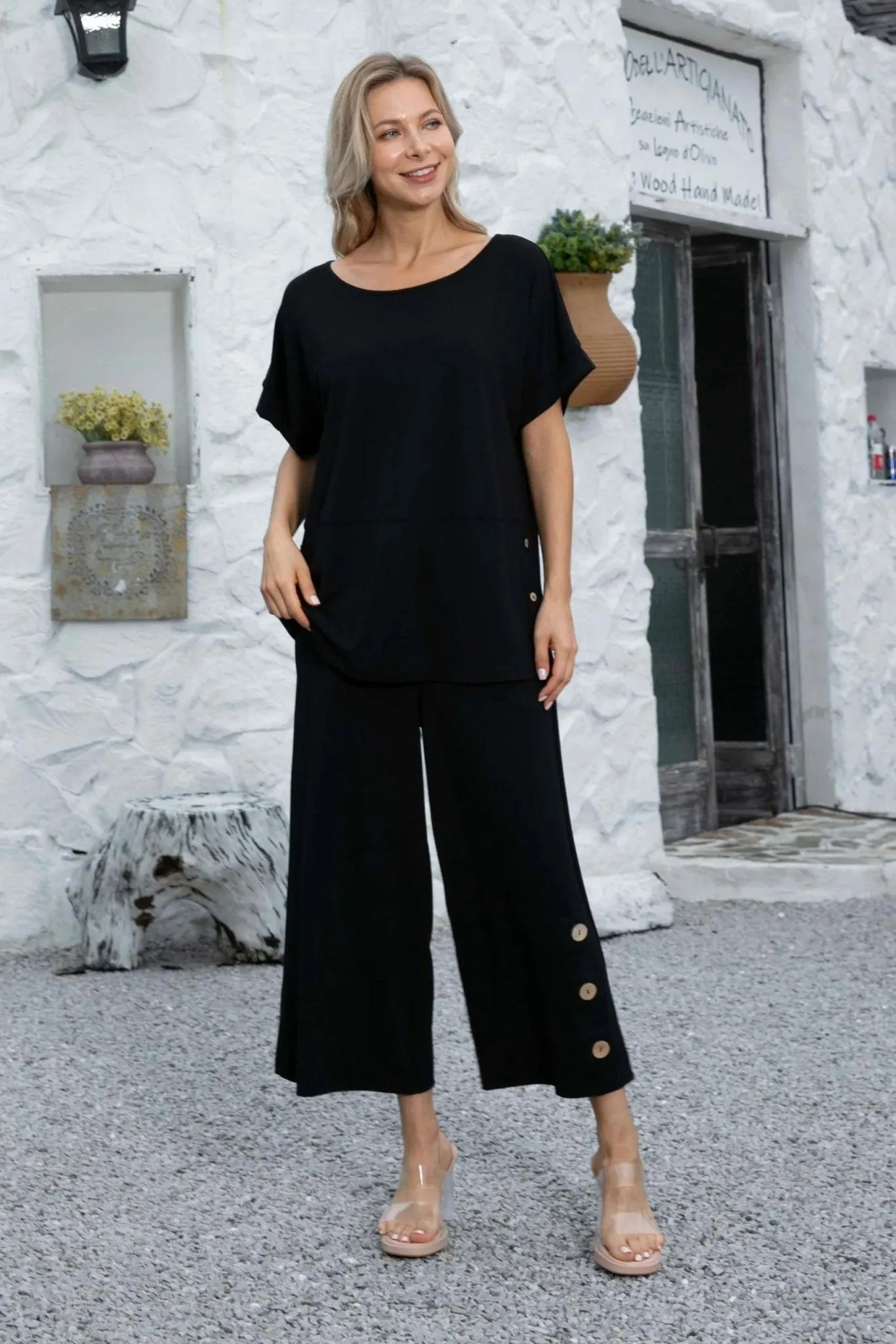 Coconut Button Bamboo Pant