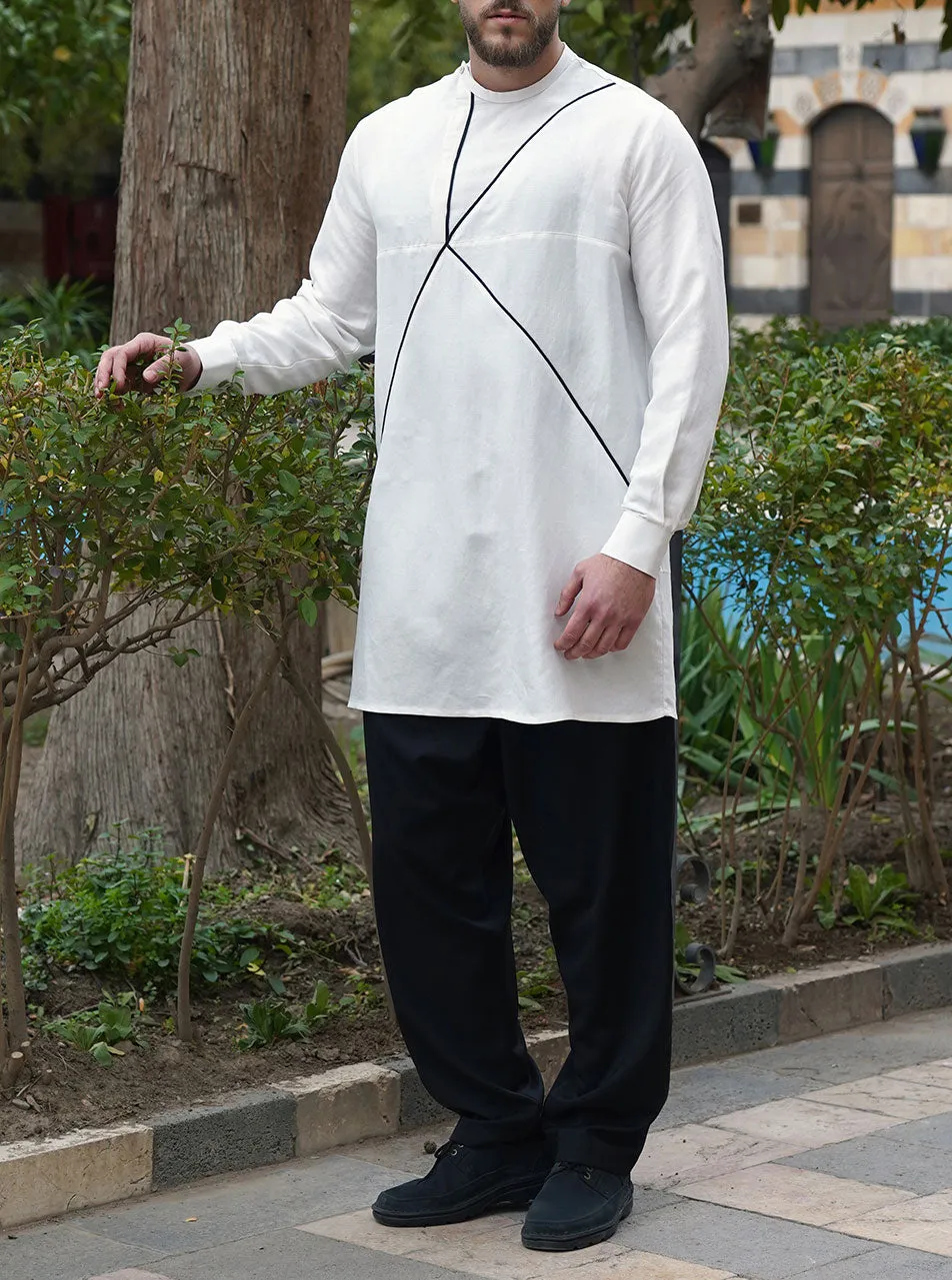 Cross Lines Trim Shirt