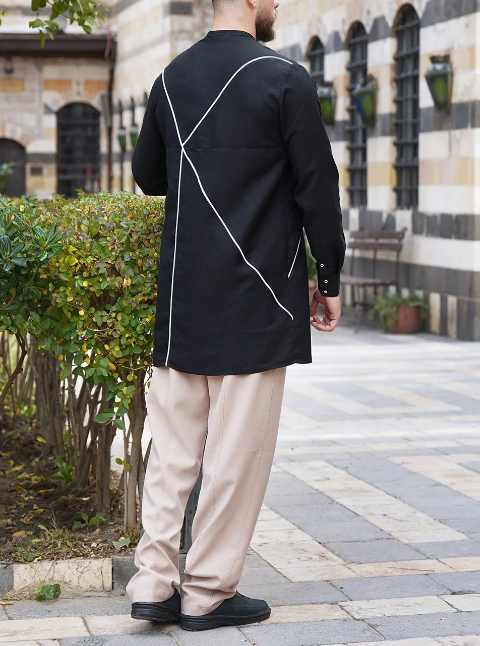 Cross Lines Trim Shirt