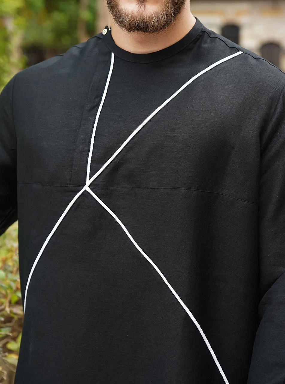 Cross Lines Trim Shirt