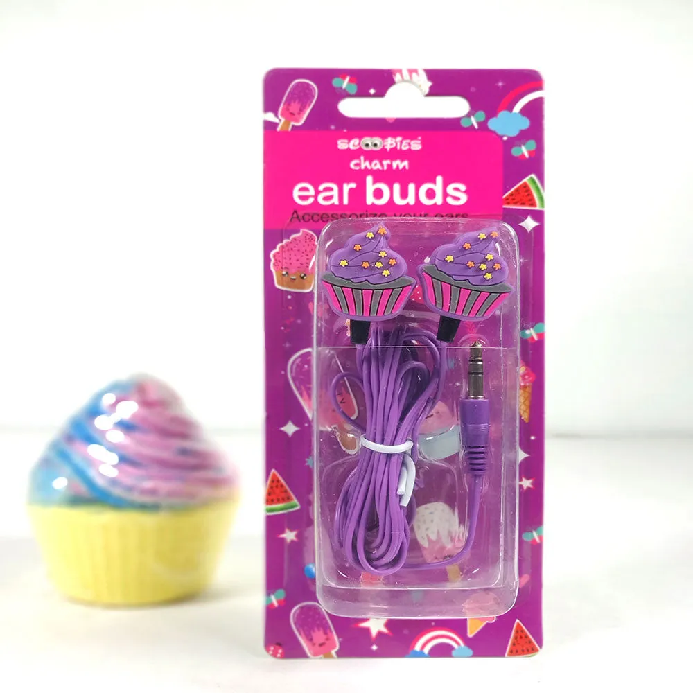 Cupcake Charm Earbuds