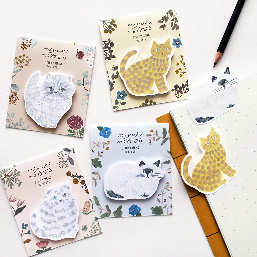 Die Cut Sticky Notes - Cat Pink