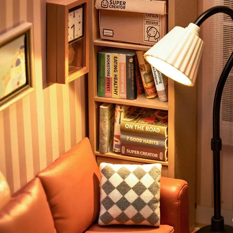 DIY Miniature House Kit: Cozy Living Lounge