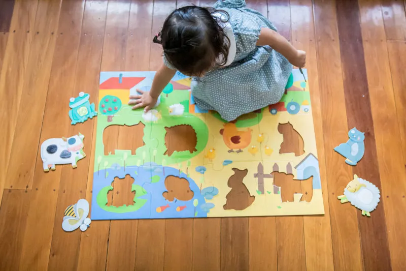 Djeco - Puzzle Giant 20pcs - Tactile Farm